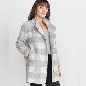 Marine Layer Stephanie Cocoon Coat in Buffalo Check